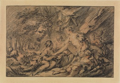 Diana és nimfái pihennek az erdőben alkotó: François Boucher