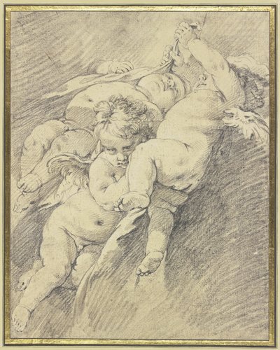 Három, a levegőben lebegő angyal alkotó: François Boucher