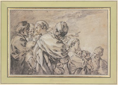 Félalakos szoborcsoport, amelyen férfiak, nők és gyermekek láthatók alkotó: François Boucher