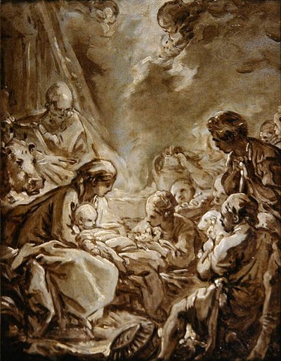 La Lumiere du Monde (olaj, papír a panelen) alkotó: François Boucher
