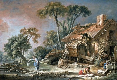 Táj parasztházzal alkotó: François Boucher