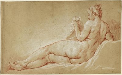 Fekvő női akt hátulról nézve alkotó: François Boucher