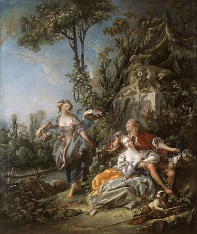 Szerelmesek a parkban alkotó: François Boucher