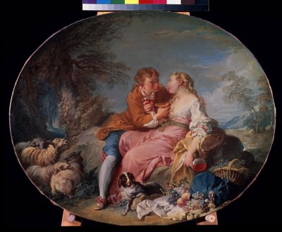 Francois Boucher (1703-1770) ""pásztori" festménye, 1740 Puskin Múzeum, Moszkva alkotó: François Boucher
