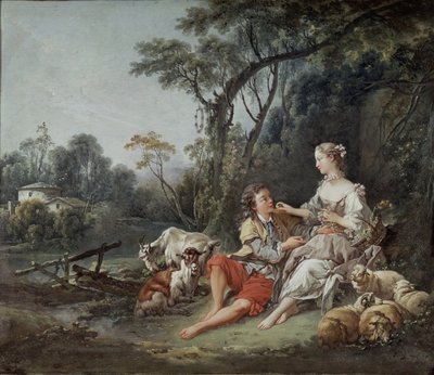 "A szőlőre gondolnak" alkotó: François Boucher