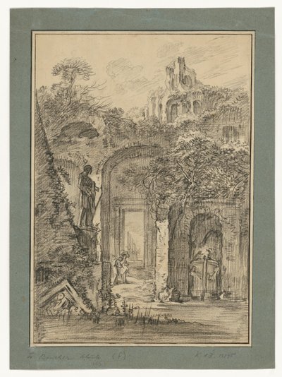 Római romtáj, szórványos alakokkal alkotó: François Boucher