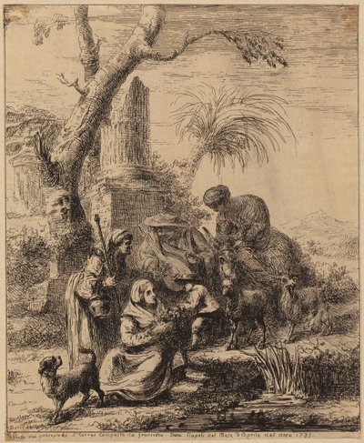 Ülő nő [Femme de Matsmey] egy pálmafa mellett, a „Diverses figures chinoises [...]” című sorozat egyik képe alkotó: François Boucher