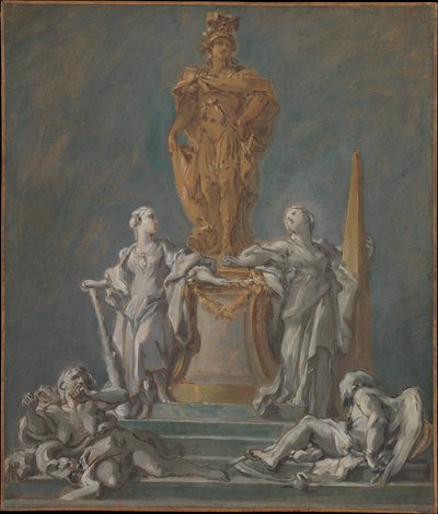 Vázlat egy fejedelmi alak emlékművéhez alkotó: François Boucher