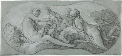 A három grácia Ámorral játszik alkotó: François Boucher