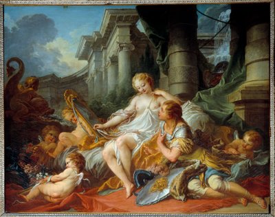 Renaud és Armide szerelme Torquato Tasso (a bögre néven ismert) „La Jerusalem delivree” (La gerusalemme liberata) jelenetének illusztrációja. Az elbűvölő Armide, amelyet nagyon szimbolikus Amours seduit vesz körül varázstükörének, Re lovagnak a segítségéve alkotó: François Boucher