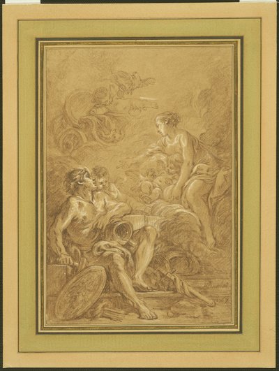 Vénusz megparancsolja Vulkánnak, hogy készítsen fegyvert Aeneasnak alkotó: François Boucher