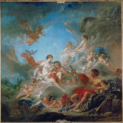 Vulkán a Vénuszt fegyverekkel ajándékozza meg Enea számára ... alkotó: François Boucher
