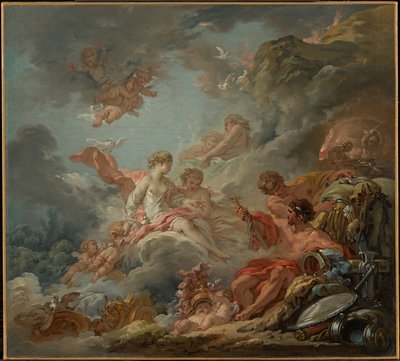 Vulcan fegyvert nyújt át Vénusznak Aeneas nevében alkotó: François Boucher