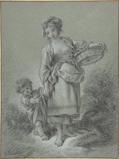 Nő és fiú alkotó: François Boucher