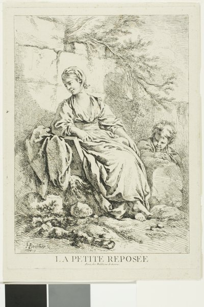 Fiatal nő pihen alkotó: François Boucher