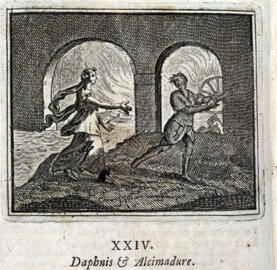 Daphnis és Alcimadura. Jean de La Fontaine (1621-95) meséi. Illusztráció: François Chauveau (1613-1676). 1728-as kiadás. alkotó: Francois Chauveau