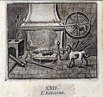 Oktatás. Jean de La Fontaine (1621-95) meséi. Illusztráció: Francois Chauveau (1613-1676). 1728-as kiadás. alkotó: Francois Chauveau