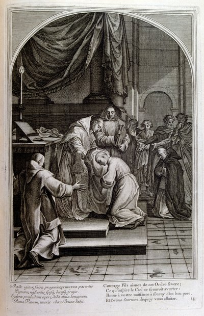 Francois Chauveau metsze 1680 „Szent Bruno élete”, a Chartreux-i rend alapítója alkotó: Francois Chauveau