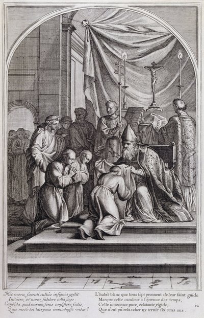 Illusztráció a "Szent Brúnó, a Chartreux rend alapítója életéből" Párizs 1660. Eustache Le Sueur festményei után és Fran Sois Chauveau metszetében ©UIG/Leemage alkotó: Francois Chauveau