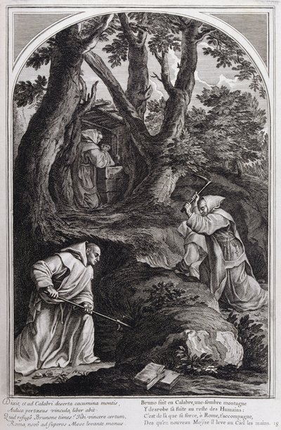 Illusztráció a "Szent Brúnó, a Chartreux rend alapítója életéből" Párizs 1660. Eustache Le Sueur festményei után és Fran Sois Chauveau metszetében ©UIG/Leemage alkotó: Francois Chauveau