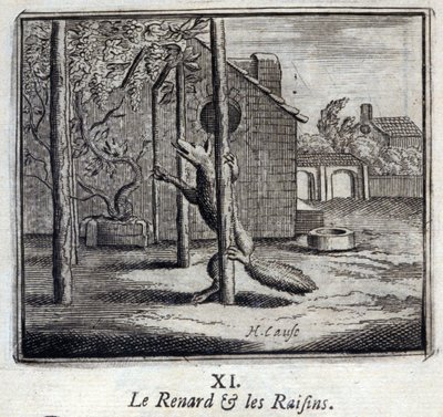 Illusztráció a „Jean de la Fontaine meséiből” (litho) alkotó: Francois Chauveau