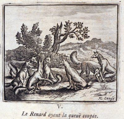 Illusztráció a „Jean de la Fontaine meséiből” (litho) alkotó: Francois Chauveau