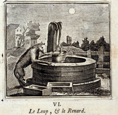 Illusztráció a „Jean de la Fontaine meséiből” (litho) alkotó: Francois Chauveau