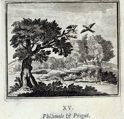 Philomele és Progne. Jean de La Fontaine (1621-95) meséi. Illusztráció: François Chauveau (1613-1676). 1728-as kiadás. alkotó: Francois Chauveau