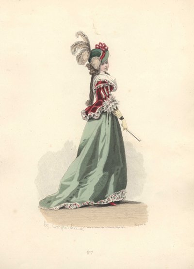 Nő kabátban és szoknyában, Marie Antoinette korszaka. alkotó: Francois Claudius Compte Calix