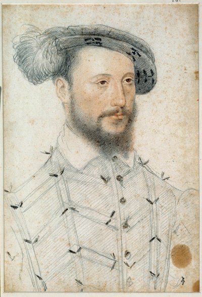 Antoine de Halluin, Piennes ura (1505 - 1553) portréja. Clouet Francois (1515-1572) Vér és fekete követ rajzolása alkotó: François Clouet