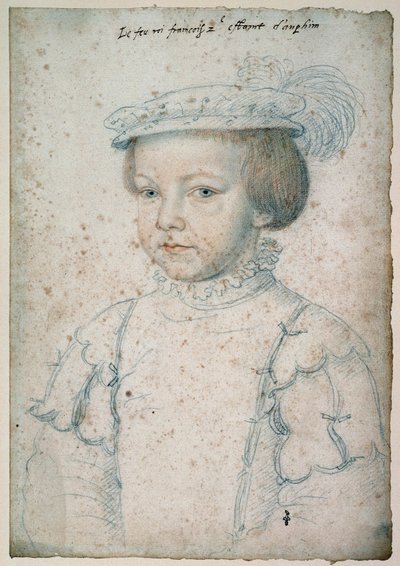 Francois II (1544-1560) francia király portréja. Francois Clouet rajza (1515-1572) alkotó: François Clouet
