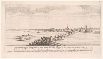 Kilátás Nantes-ra Nannetum (cím a tárgyon) Folyói tájak Franciaországban (sorozat címe) alkotó: Francois Collignon