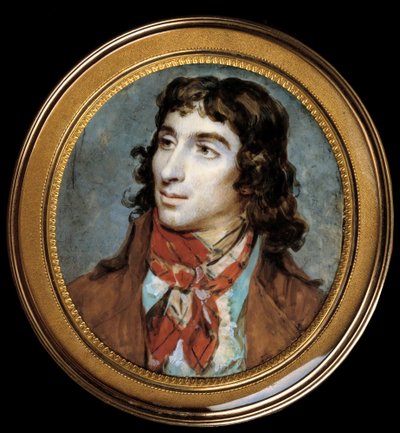Camille Desmoulins (1760-1794) portréja. Francois Dumont (1751-1831) miniatűr festménye? Átmérő 0,065 m. - Camille Desmoulins (1760-1794) portréja. Miniatűr. Francois Dumont (1751-1831) festménye? 0,065 m. Louvre Múzeum, Párizs alkotó: Francois Dumont