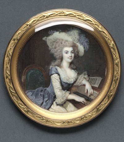 Női portré csembalónál, c. 1788. alkotó: Francois Dumont