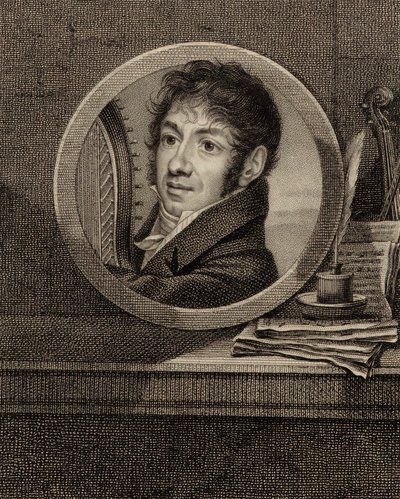 Jean-Aimé Vernier hárfaművész és zeneszerző portréja 1769-1840, c. 1800. alkotó: Francois Dumont