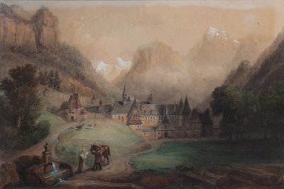 La Grande Chartreuse 1869 (akvarell papíron) alkotó: Francois Edme Ricois