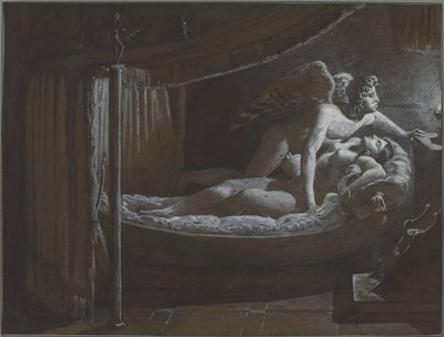 Ámor a Psychével kioltja a lámpát alkotó: Francois Edouard Picot