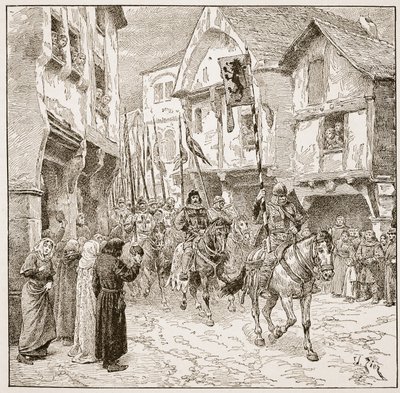 Robert herceg elutazása a Szentföldre, illusztráció a „The Church of England: A History for the People” című könyvéből, H.D.M. Spence-Jones, kocsma. 1910 körül (szépia fotó) alkotó: Francois Edouard Zier