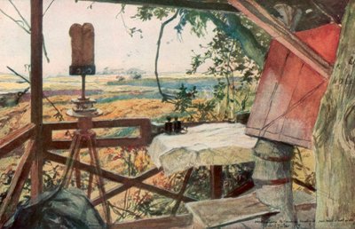 Mangin tábornok megfigyelőhelye, 1918. július 18., Villers-Cotterets, Aisne, Franciaország, 1926. alkotó: Francois Flameng