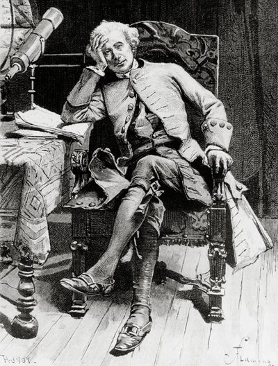 Guy Mannering portréja, Guy Mannering vagy Asztrológus főszereplője, Walter Scott (1771-1832) regénye, metszet Francois Flameng (1856-1923) rajza alapján, párizsi kiadásból alkotó: Francois Flameng