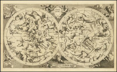 1720-as égi térkép - Hemel Globe. Coeli Enarrant Gloriam Dei alkotó: François Halma