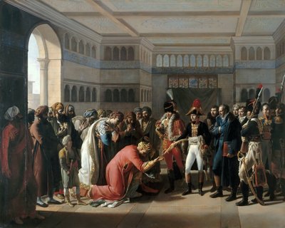 Bonaparte 1798 júliusában ajándékozza a szablyát Alexandria katonai parancsnokának alkotó: Francois Henri Mulard