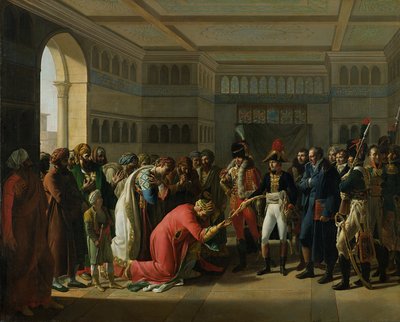 Bonaparte tábornok kardot adott Alexandria katonai főnökének, 1798. július, 1808 alkotó: Francois Henri Mulard
