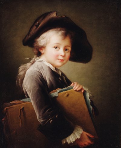 Egy fiatal fiú portfólióval, 1760 alkotó: Francois Hubert Drouais