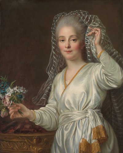 Egy fiatal nő portréja, mint Vesta szűz, 1767. alkotó: Francois Hubert Drouais