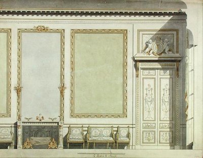 Tervezés a Mazarin hercegnő házához, 1777 körül (akvarell, papír) alkotó: Francois Joseph Belanger