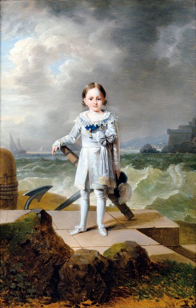 Napóleon herceg, Louis Bonaparte (1804-1831) portréja (Napoleon-Louis Bonaparte portréja) Francois-Joseph Kinson (1770-1839) festménye 1810 körül - Olaj, vászon, 33x22 - Magángyűjtemény alkotó: Francois Josephe Kinson