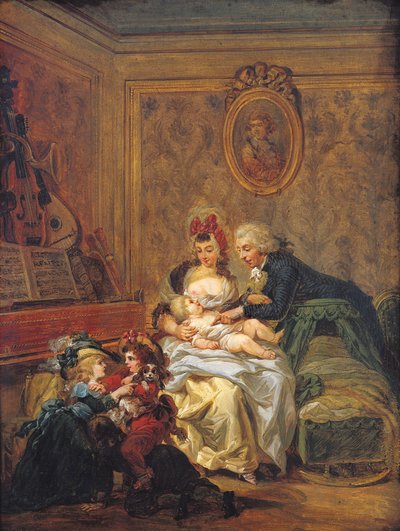 A házasság megelégedettségéről vagy a boldog családról alkotó: Francois Louis Joseph Watteau