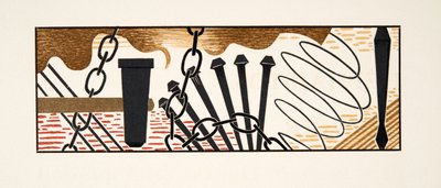 Grafikus illusztráció a Prometheustól, Aiszkhülosz láncolta, pub. 1941 (sablonnyomat) alkotó: Francois Louis Schmied