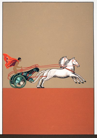 Ember és szekér, Illusztráció a Prométheuszból, Aiszkhülosz által elvarázsolt, kocsma. 1941 (sablonnyomat) alkotó: Francois Louis Schmied